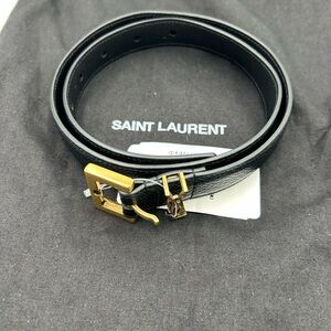 Women's Saint Laurent YSL logo leather belt 65 cm/26 inches made in Italy
